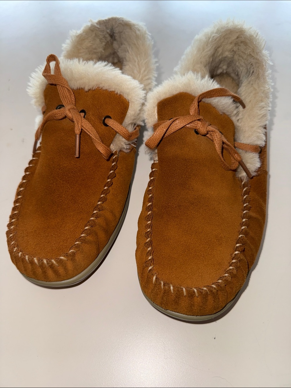 Orthofeet Vito Men's Hands Free Moccasin Slippers 737 Brown Suede 9.5 Wide